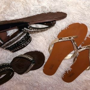 2 pairs of blingy sandles